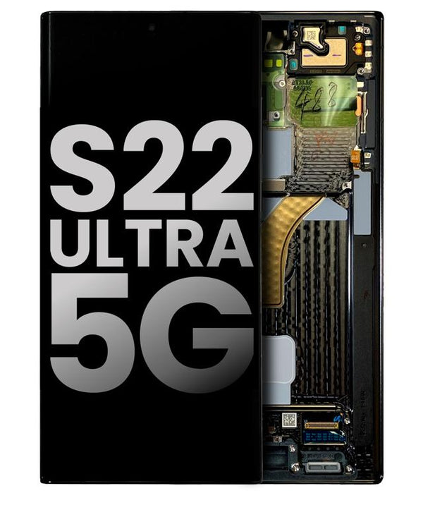 Pantalla OLED para Samsung Galaxy S22 Ultra 5G con marco (Negro Fantasma)