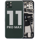 Tapa trasera iPhone 11 Pro Max Midnight Green usada, con puerto de carga y flex. Repuesto OEM A2161.