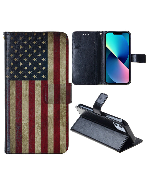 Encuentra la mejor funda cartera de cuero para iPhone 11 con diseño de bandera de EE. UU. en Guatemala.