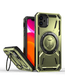 Funda rugged a prueba de golpes con portador de anillo incorporado iPhone 11 GREEN