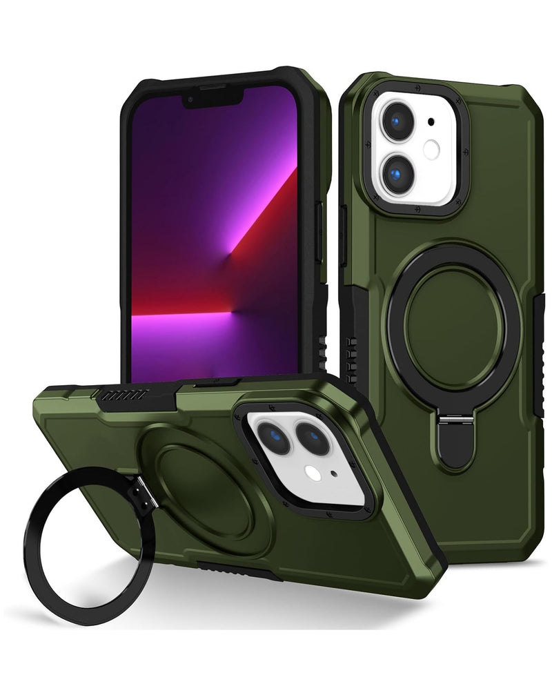 Funda blindada para iPhone 11 en Guatemala, con soporte para anillo y protección a prueba de golpes disponible en mayoristas de accesorios para celulares.