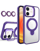 Funda magnetica transparente con 2 soporte y lente de camara iPhone 11 DARK PURPLE