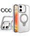 Encuentra el estuche magnético transparente con kickstand y lente de cámara para iPhone 11 en Guatemala, disponible en tiendas de accesorios para iPhone y mayoristas de tecnología.
