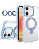 Case magnetico transparente con 2 kickstand y lente para camara iPhone 11 (LIGHT BLUE)