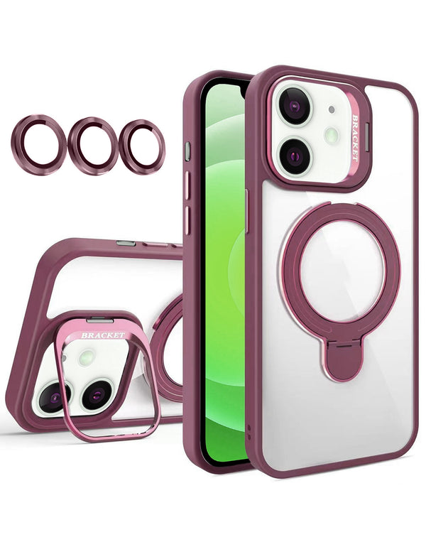 Protege tu iPhone 11 con estilo y funcionalidad con esta funda magnética Wine Red con kickstand y lente de cámara en Guatemala.