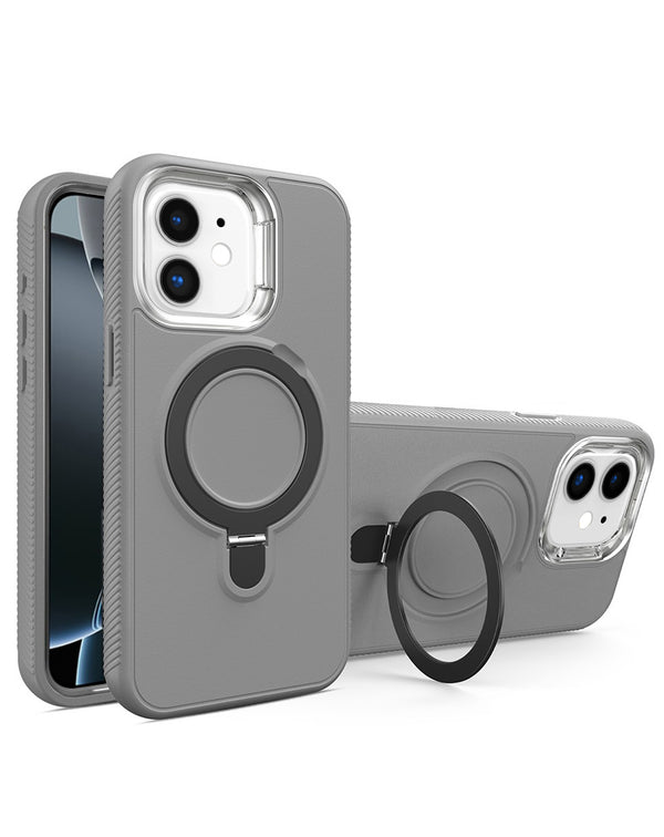 Funda de alta resistencia con carga inalambrica y soporte iPhone 11 GRAY