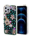 Funda dura de silicona Crystal Flower Perfume iPhone 11 (GREEN)