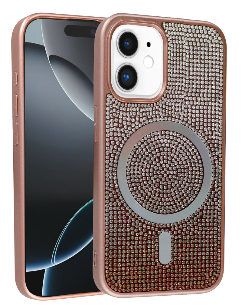 Encuentra la mejor funda con carga inalámbrica bling crystal diamond en ROSE GOLD para iPhone 11 en Guatemala.