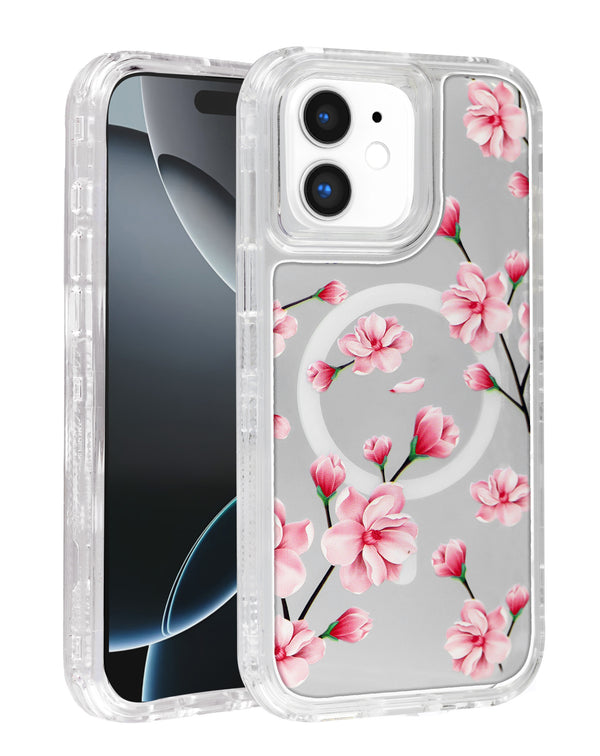 Encuentra la funda transparente con cargador inalámbrico Flower Design Estilo 1 para iPhone 11 en Guatemala, disponible en SlowBack como mayorista.