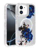 Funda transparente con diseño de flores para iPhone 11, incluye cargador inalámbrico, disponible en Guatemala.