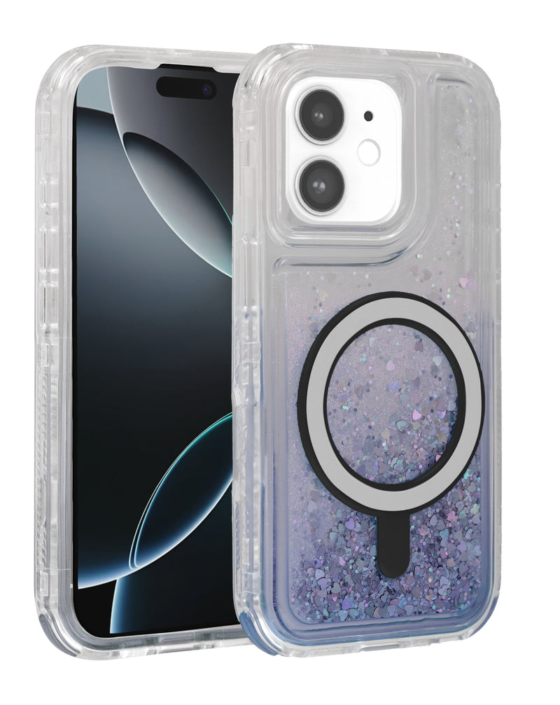 Encuentra la mejor funda protectora glitter líquido con carga inalámbrica para iPhone 11 en Guatemala.