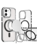 Encuentra la funda magnética transparente delgada con soporte para cámara para iPhone 11 en Guatemala, ideal para proteger tu dispositivo con estilo.