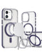Funda transparente delgada para iPhone 11 con soporte de cámara en Guatemala, disponible en color morado.