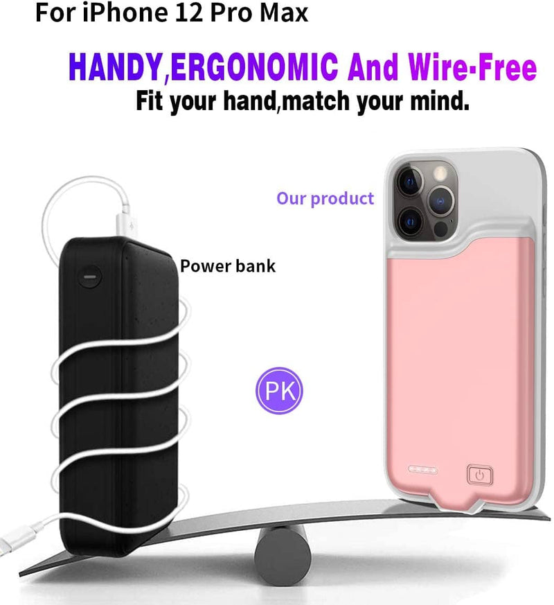 Encuentra el mejor case de carga Soft Rubber Slim 5500mAh para iPhone 12 Pro Max en Guatemala.