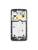 Pantalla LCD y digitalizador negros con frame para Motorola Moto G5 (XT1670/XT1671), repuesto para reparación.
