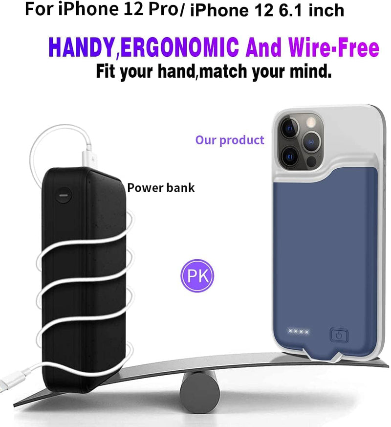 Compra tu case de carga slim de goma suave 5500mAh para iPhone 12/12 Pro en Guatemala, encuentra el mejor precio en mayorista de accesorios y reparaciones de iPhone.
