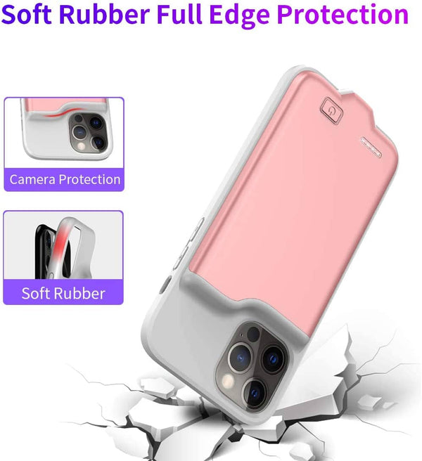 Encuentra la batería soft rubber slim de 5500mAh para iPhone 12/12 Pro color rosa en Guatemala.
