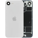 Tapa trasera blanca original OEM iPhone 17e con MagSafe, NFC y flex de flash para reparación.