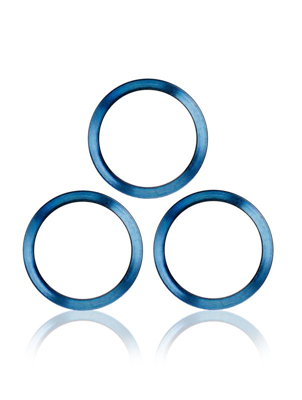 Compra el juego de 3 unidades de anillos bisel para cámara trasera de iPhone 12 Pro en Guatemala, ideal para mayoristas y talleres de reparación.