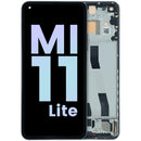 Pantalla OLED negra con marco para Xiaomi Mi 11 Lite 5G, lista para reparación de display LCD.