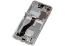 Pantalla OLED con marco para Samsung Galaxy S21 Ultra 5G en color Phantom Silver, pieza de repuesto para reparación.