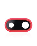 Lente de cámara trasera roja para iPhone 8 Plus, con bracket y bisel, incluye 10 unidades para reparación.