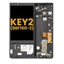 Pantalla LCD negra con marco para BlackBerry KEY2 (BBF100-2), repuesto para reparación de display roto.