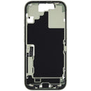 Chasis medio usado color Sage para iPhone 17 (A29XX) con puerto de carga flex y partes pequeñas.
