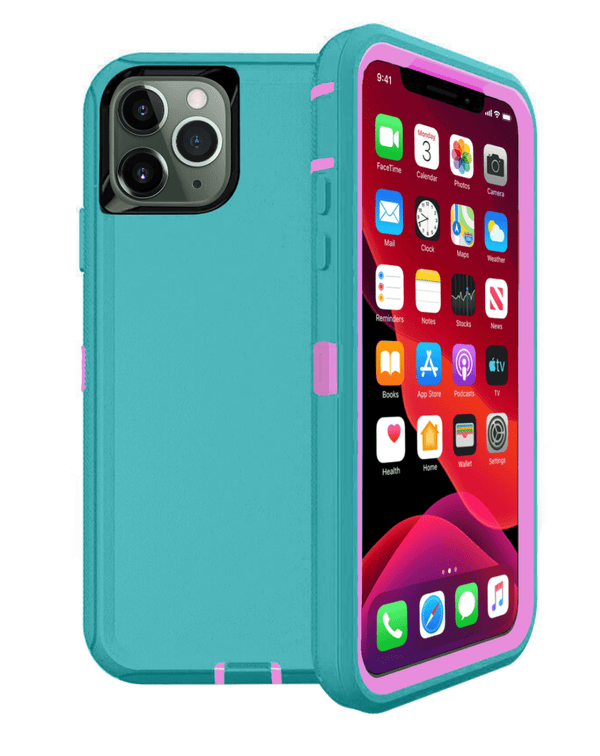Encuentra la mejor funda heavy duty para tu iPhone 11 Pro Max en Guatemala con variedad de colores como LIGHT TEAL & PINK.