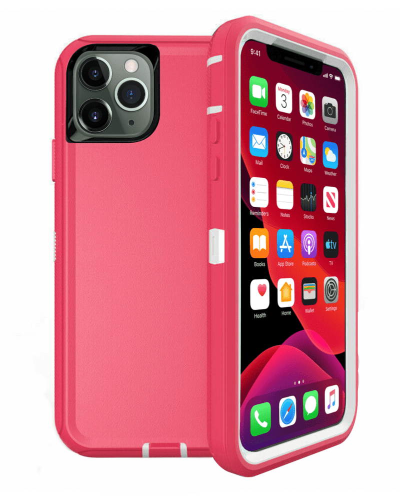 Encuentra en Guatemala el Case heavy duty iPhone 11 Pro Max en color rosa y blanco para proteger tu dispositivo al máximo.
