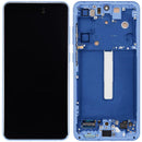 Pantalla OLED azul de 120Hz para Samsung Galaxy S21 FE 5G con marco, ideal para reparación de display roto.