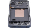 Pantalla incell azul marino con marco para Samsung Galaxy A55 (A556), ideal para reparación de display o pantalla rota.
