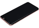 Pantalla OLED Samsung Galaxy S9 Sunrise Gold con marco, repuesto para reparación de display roto.