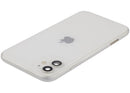 Tapa trasera blanca usada para iPhone 11 (A2111) con puerto de carga integrado, ideal para reparación de back housing.
