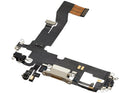 Puerto de carga blanco premium para iPhone 12, con cable flex para reparación de conector de carga.