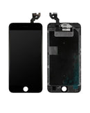 Pantalla incell completa negra para iPhone 6S Plus con cámara frontal, sensor de proximidad y auricular.