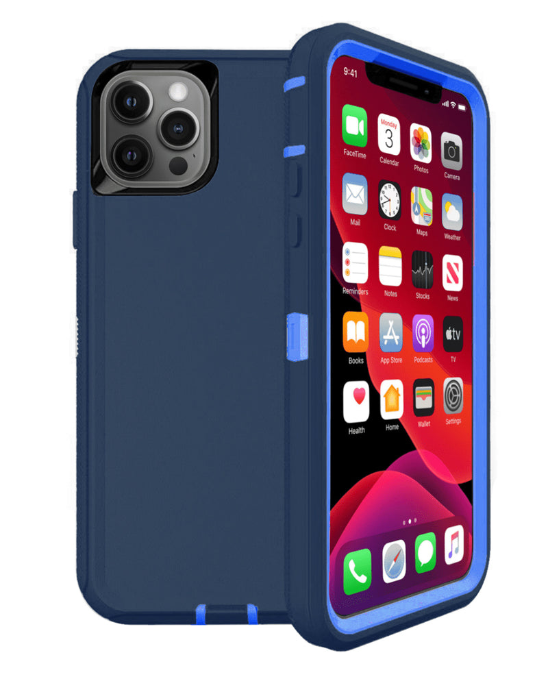 Protege tu iPhone 12 Pro Max con esta funda heavy duty en color azul oscuro en Guatemala.