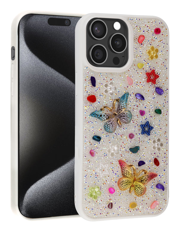 Encuentra la mejor Funda Butterfly Glitter Rhinestone blanca para iPhone 12 Pro Max en Guatemala.