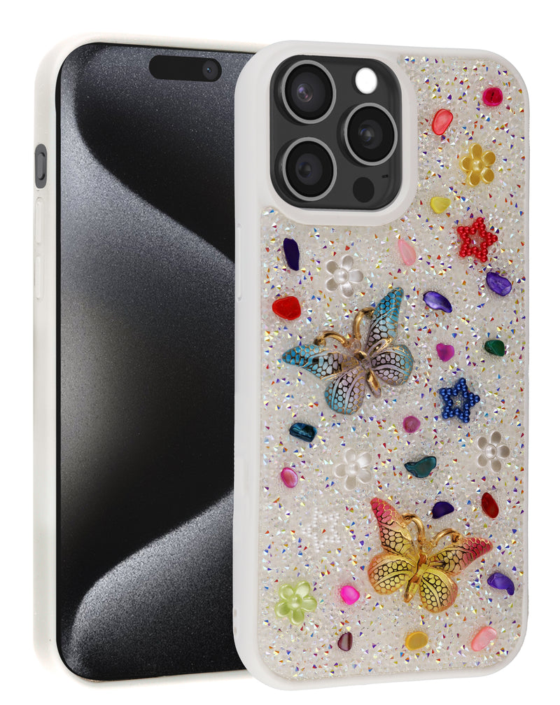 Encuentra la mejor Funda Butterfly Glitter Rhinestone blanca para iPhone 12 Pro Max en Guatemala.