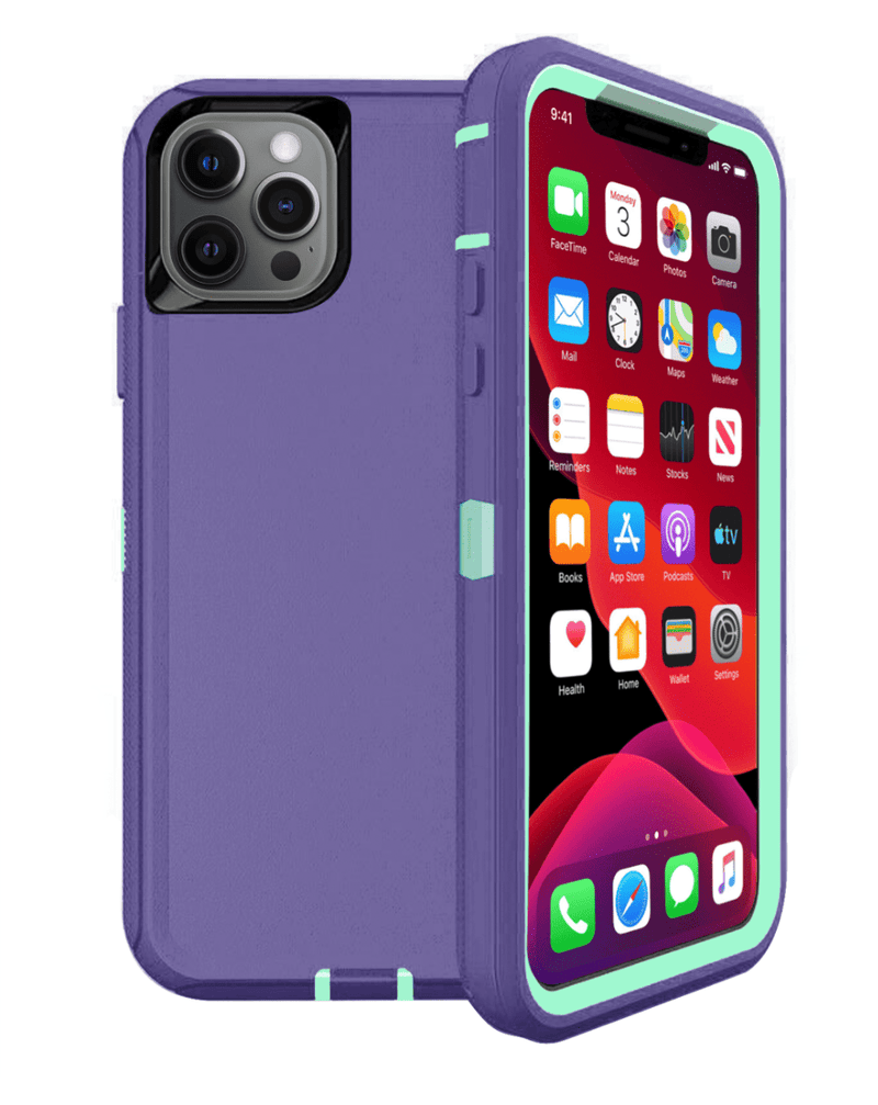 Funda heavy duty iPhone 12 Pro Max (PURPLE & TEAL)