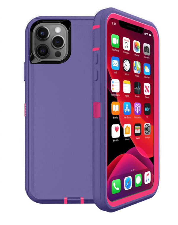 Encuentra la mejor Funda Heavy Duty para iPhone 12 Pro Max en Guatemala con colores DARK PURPLE & PINK en venta al por mayor.