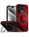 Protege tu iPhone 12 Pro Max con una funda resistente antimpactos en Guatemala, con soporte para anillo incorporado y en color rojo.