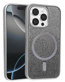 Tapa trasera con carga inalámbrica Bling Diamond Crystal Plateado para iPhone 12 Pro Max en Guatemala.