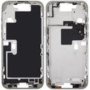 Chasis medio iPhone 16 Pro Max Natural Titanium con botones de encendido y volumen, versión EU/Global, repuesto Aftermarket Plus.