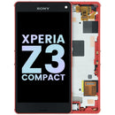 Pantalla LCD original Sony Xperia Z3 Compact naranja, repuesto para reparación de display roto.