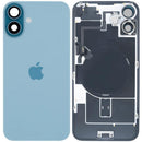 Tapa trasera original iPhone 16 Plus color Teal, con logo Apple, compatible con MagSafe y NFC.
