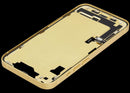 Tapa trasera amarilla iPhone 14 US con puerto de carga y pequeñas partes OEM.
