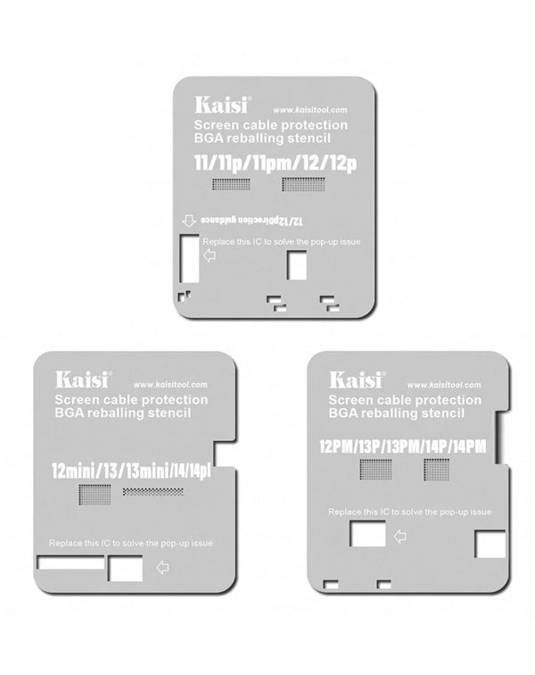 Protege tus cables de pantalla con el set de 3 stencils Kaisi en Guatemala, disponibles en SlowBack, mayorista de accesorios.
