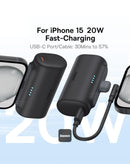 Encuentra la batería compacta de carga rápida BASEUS en Guatemala, ideal para mayoristas y talleres de reparación con cable USB-C y 20W de potencia en color negro.