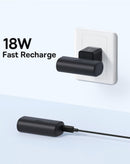 Encuentra la batería compacta de carga rápida BASEUS en Guatemala, ideal para mayoristas y talleres de reparación con cable USB-C y 20W de potencia en color negro.